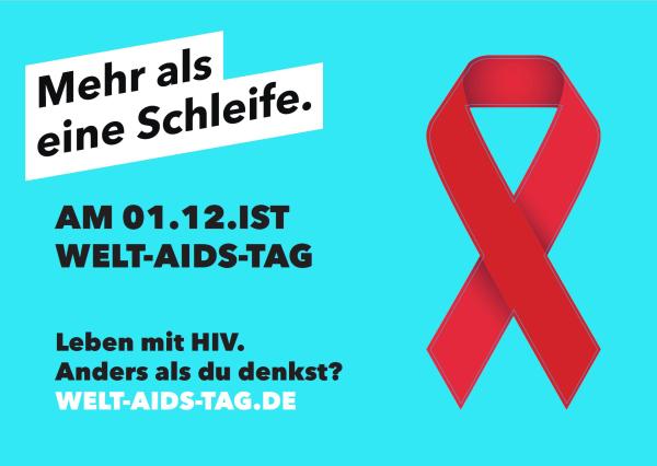 Welt-Aids-Tag 2023: Mehr als eine Schleife. Am 01.12. ist WELT-AIDS-TAG