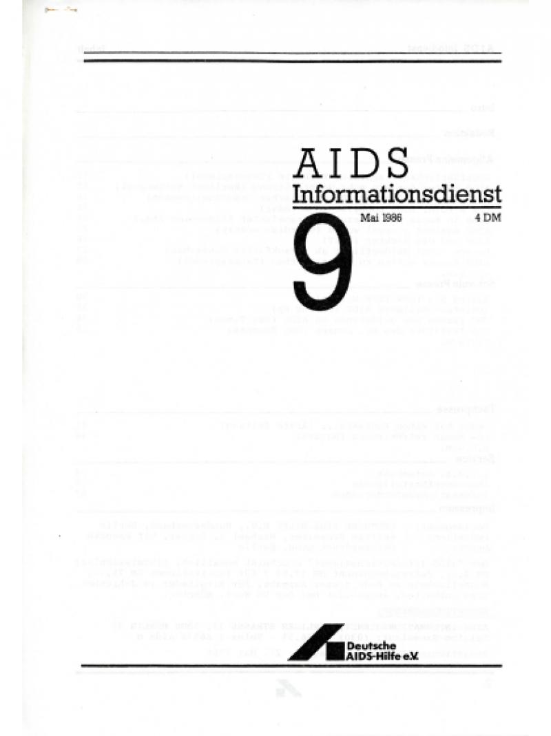 AIDS Informationsdienst Nr.9 Mai 1986