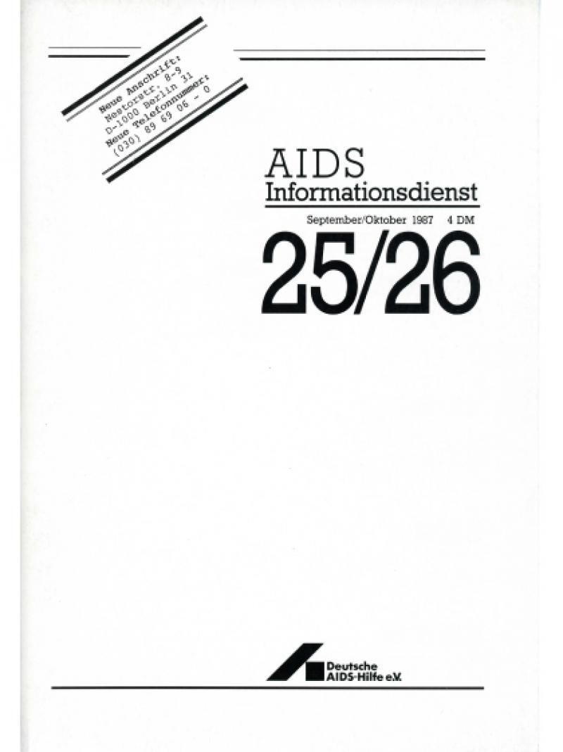 AIDS Informationsdienst Nr.25/26 September/Oktober 1987