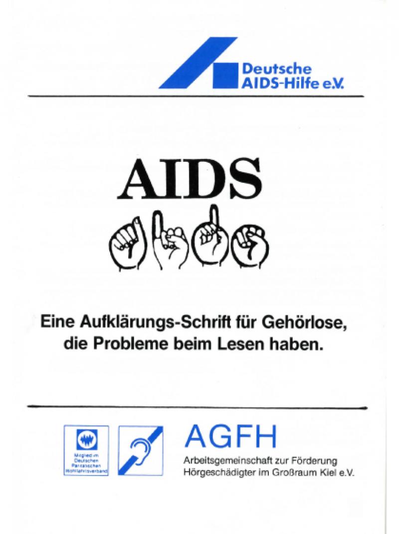 AIDS - eine Aufklärungsschrift für Gehörlose, die Probleme beim Lesen haben 1989