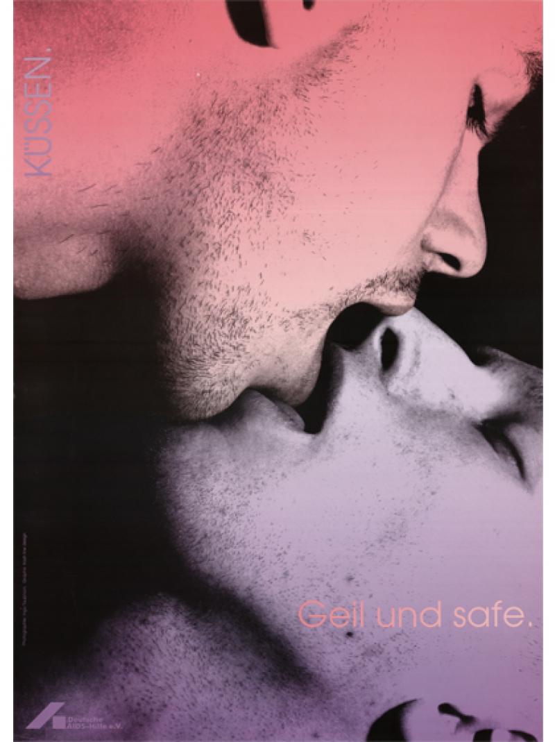 Küssen. Geil und safe. (Farbplakat) 1990