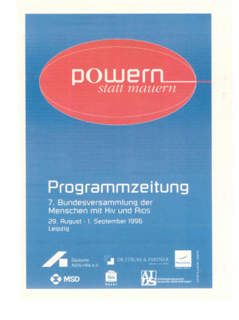 Powern statt mauern - 7. Bundesversammlung... - Programmzeitung 1996