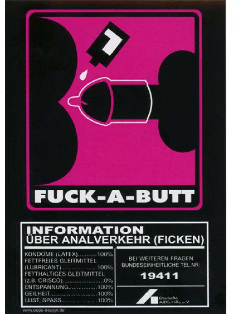 Fuck-A-Butt Klebepostkarte 1998