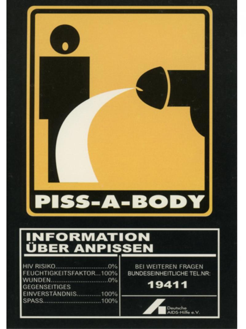 Piss-A-Body Klebepostkarte 1998