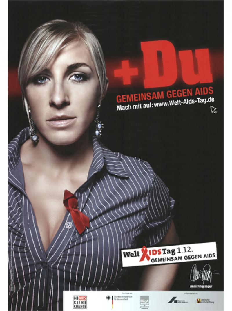 + (und) Du gemeinsam gegen AIDS - Motiv Anni Friesinger 2008