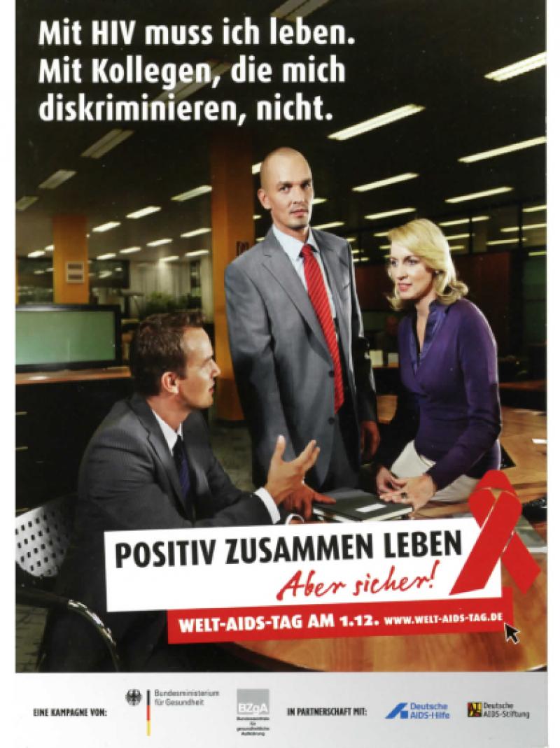 Mit HIV muss ich leben. Mit Kollegen, die mich diskriminieren, nicht. WAT-Postkarte 2010