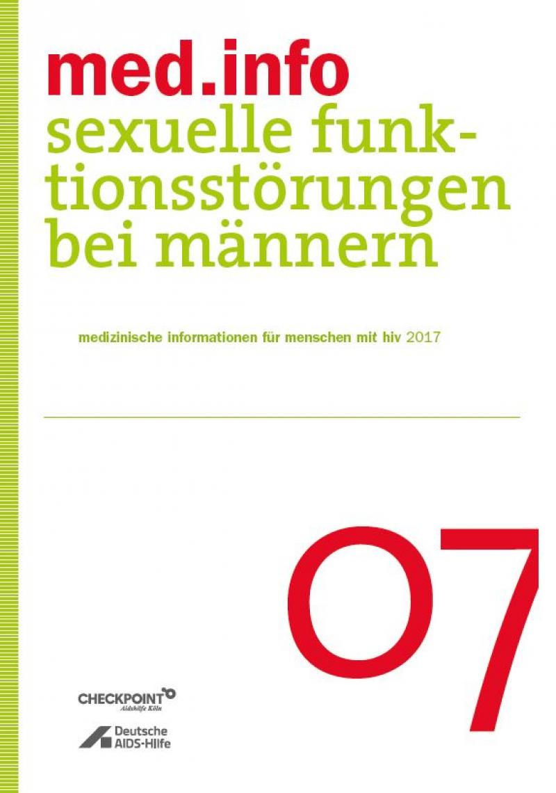 Weisser Hintergrund mit Titelaufschrift "med.info 07 - Sexuelle Funktionsstörungen bei Männern"