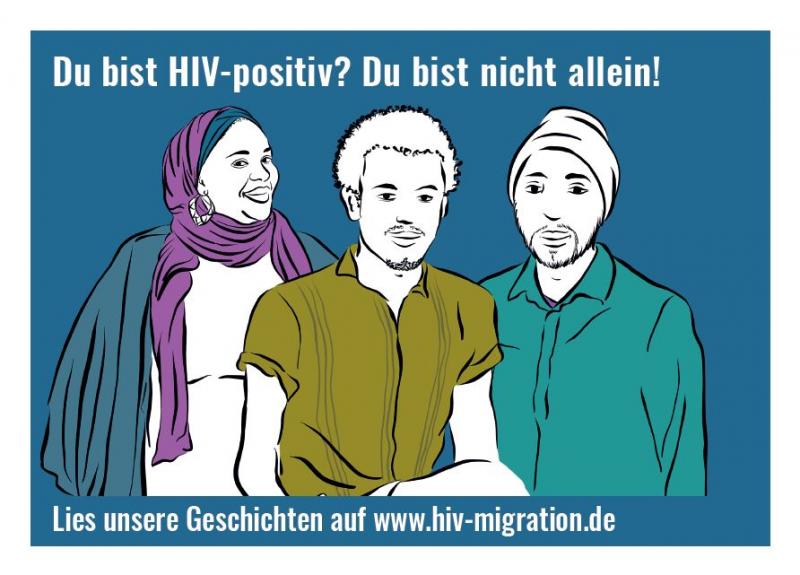 Stilisierte Abbildungen von Migrant_innen aus verschiedenen Herkunftsländern. Kampagne: "Ist mein Virus anders?"