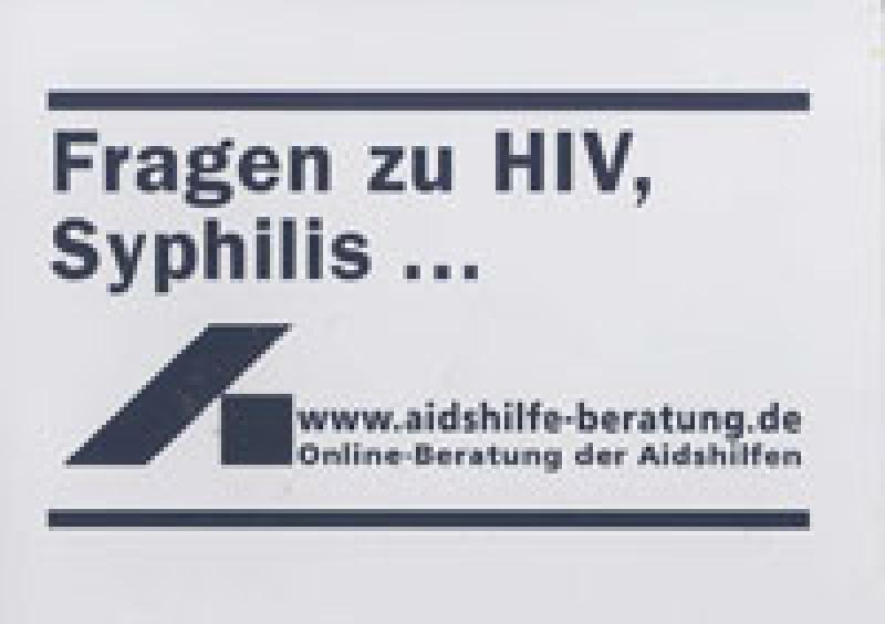 Aufkleber Fragen zu HIV, Syphilis...