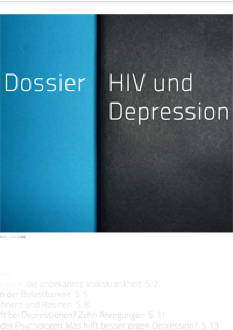 Cover Dossier HIV und Depression