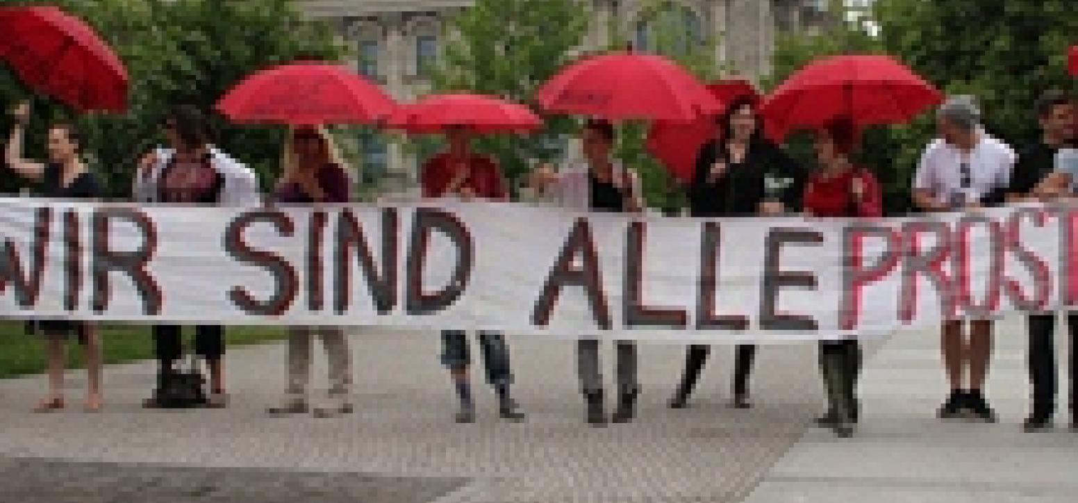 Sexarbeiterinnen protesieren vor Bundestag