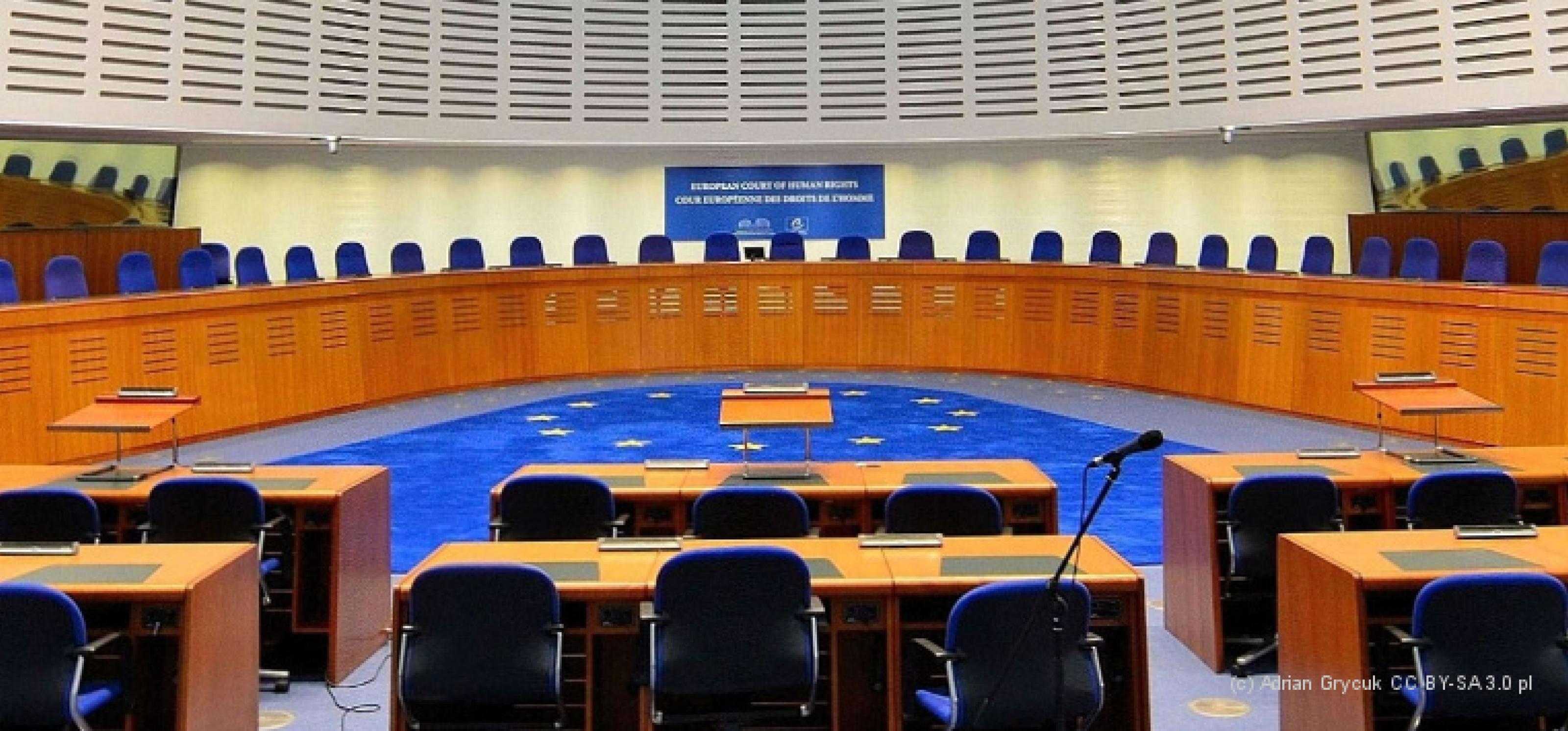 Innenansicht des Straßburger Gerichtssaals im Europäischen Gerichtshof für Menschenrechte